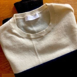 Everlane 100% cashmere color blocked crew